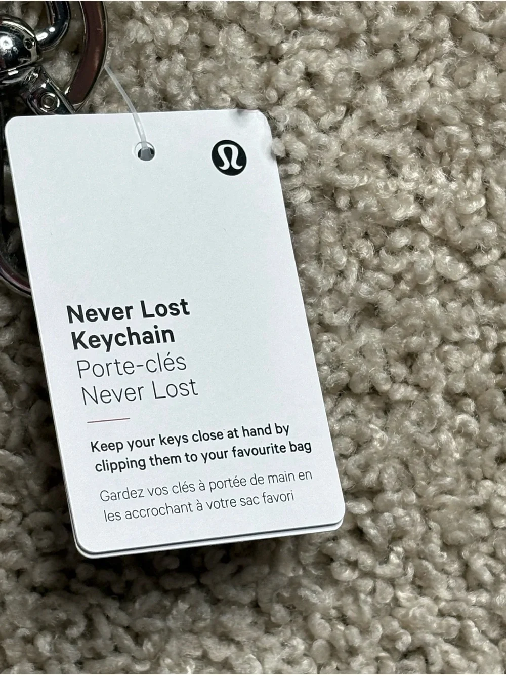 Lululemon Never Lost Keychain